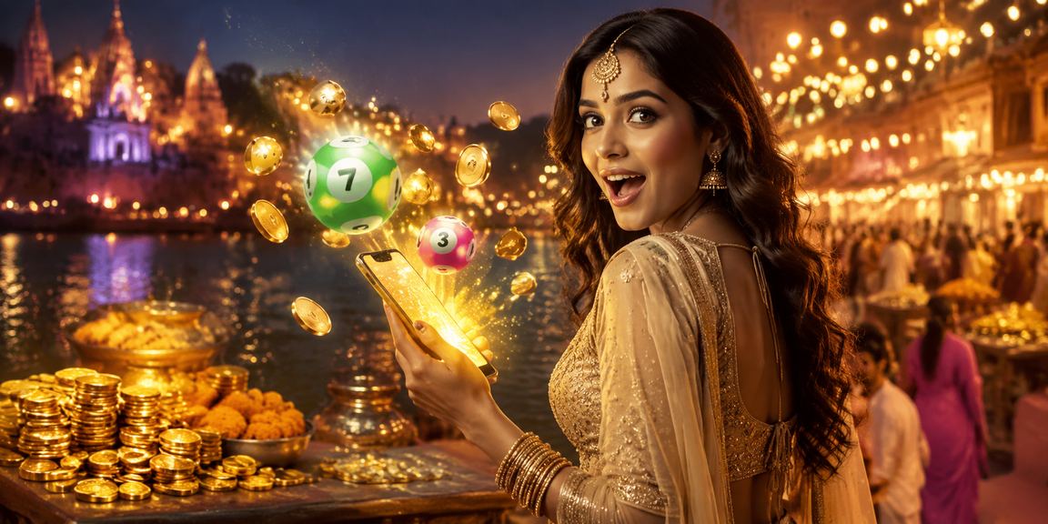 Traditional Indian lottery scene representing gaming excitement