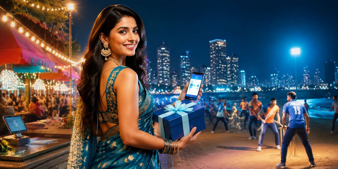 Evening view of Pune city with online betting concept